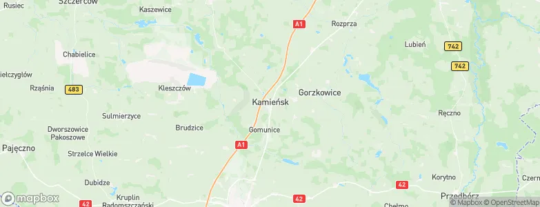 Kamieńsk, Poland Map
