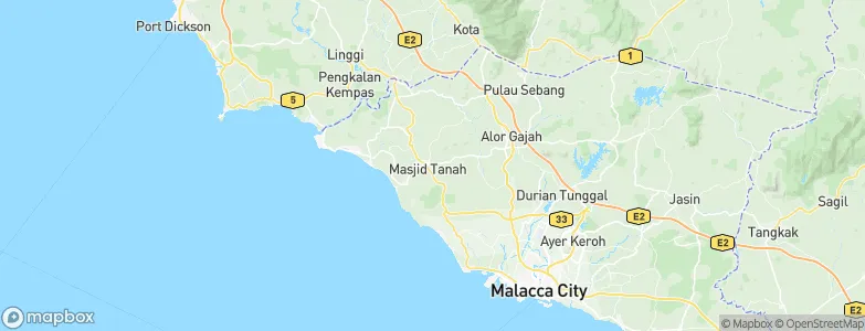 Kampong Masjid Tanah, Malaysia Map