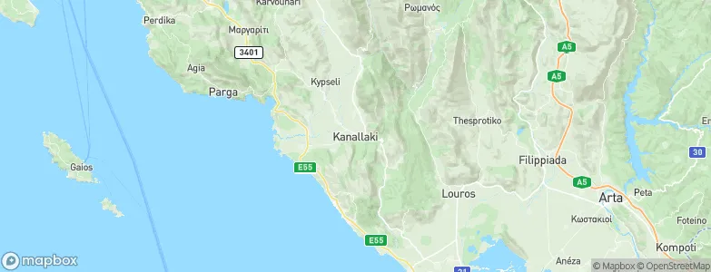 Kanaláki, Greece Map
