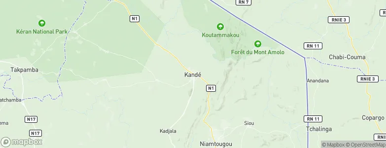 Kandé, Togo Map