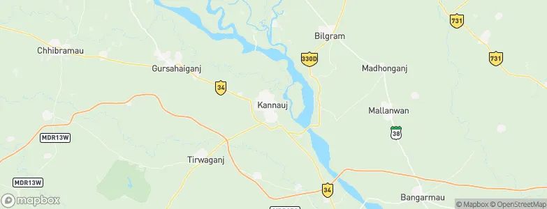 Kannauj, India Map