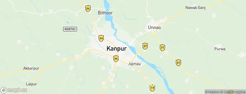 Kanpur, India Map