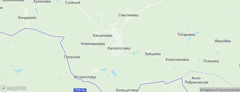 Kantemirovka, Russia Map