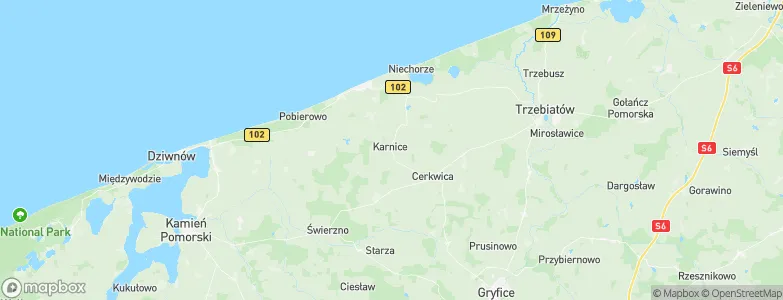 Karnice, Poland Map