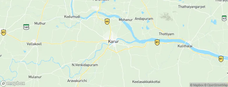 Karur, India Map