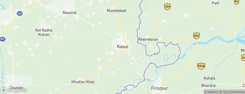 Kasur, Pakistan Map