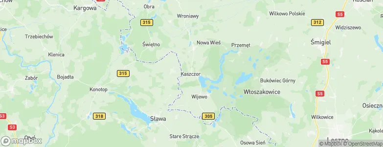 Kaszczor, Poland Map