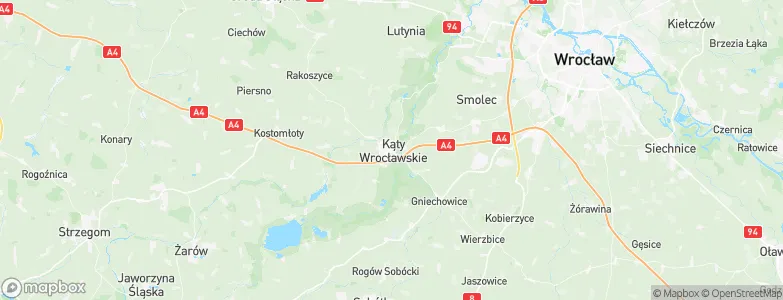 Kąty Wrocławskie, Poland Map