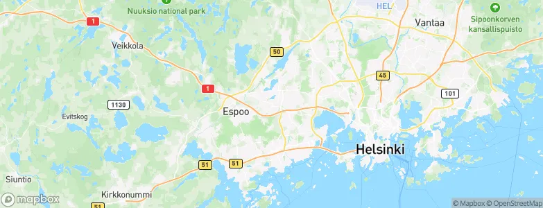 Kauniainen, Finland Map