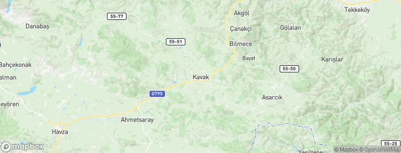 Kavak, Turkey Map