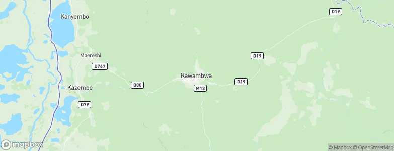 Kawambwa, Zambia Map