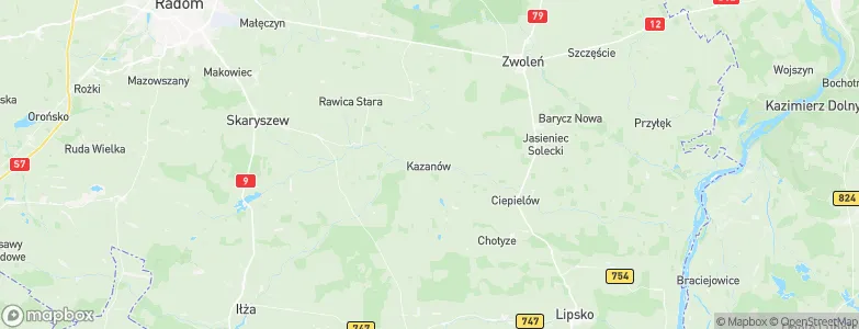 Kazanów, Poland Map