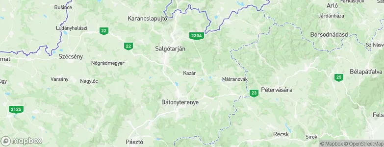 Kazár, Hungary Map