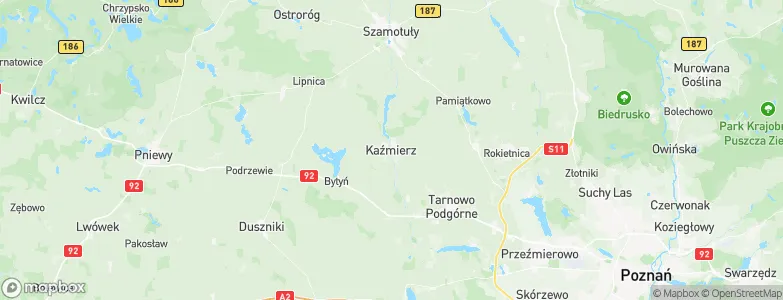 Kaźmierz, Poland Map