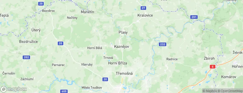 Kaznějov, Czechia Map