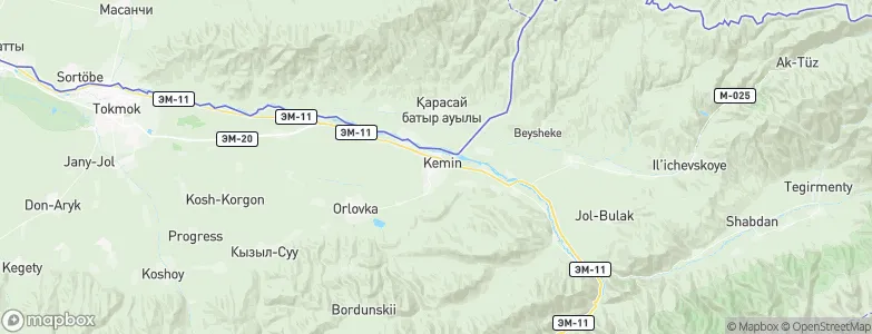 Kemin, Kyrgyzstan Map