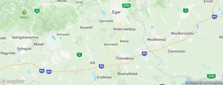 Kerecsend, Hungary Map