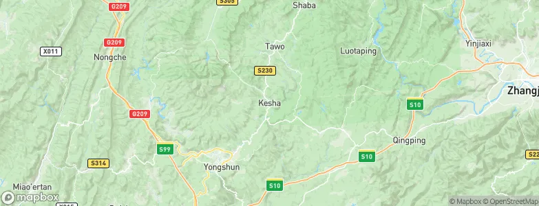 Kesha, China Map