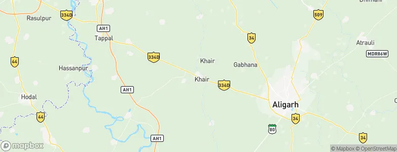 Khair, India Map