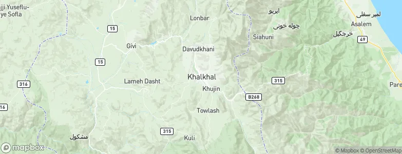 Khalkhāl, Iran Map