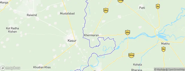 Khem Karan, India Map