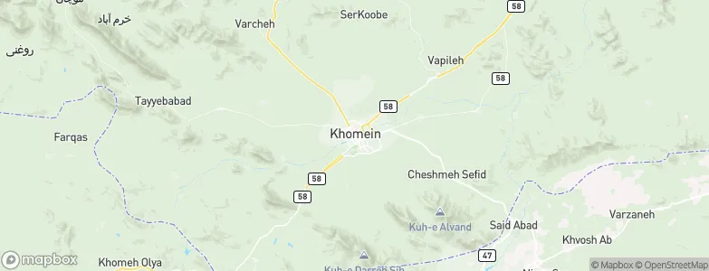 Khomeyn, Iran Map