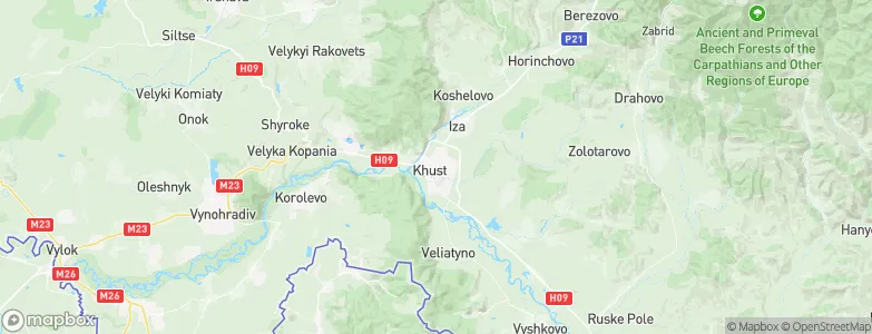 Khust, Ukraine Map