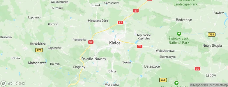 Kielce, Poland Map