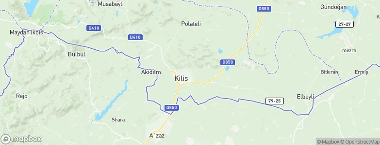 Kilis Province, Turkey Map