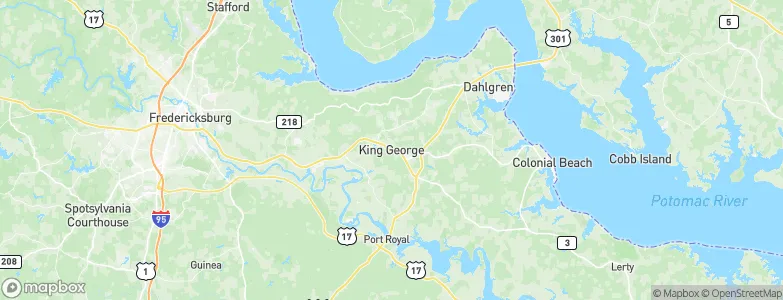 King George, United States Map