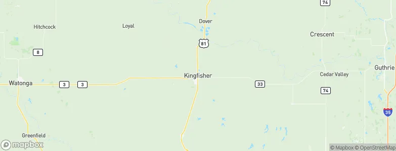 Kingfisher, United States Map