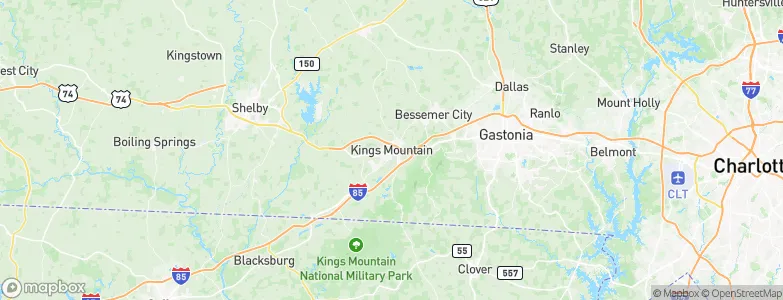 Kings Mountain, United States Map