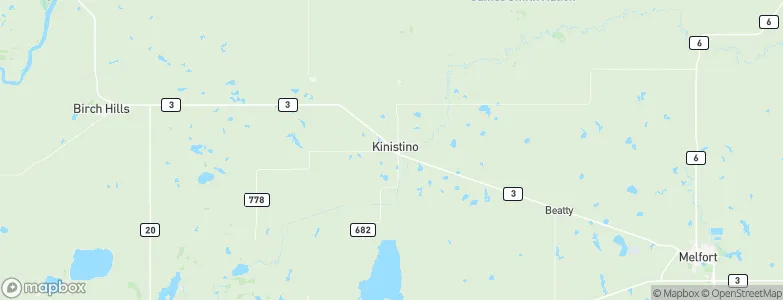Kinistino, Canada Map