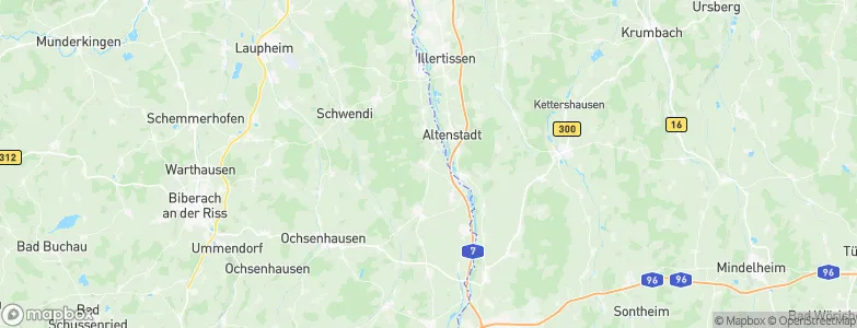Kirchberg an der Iller, Germany Map