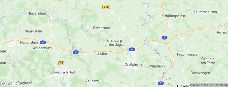 Kirchberg an der Jagst, Germany Map