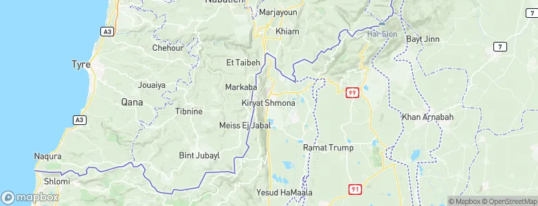 Kiryat Shmona, Israel Map