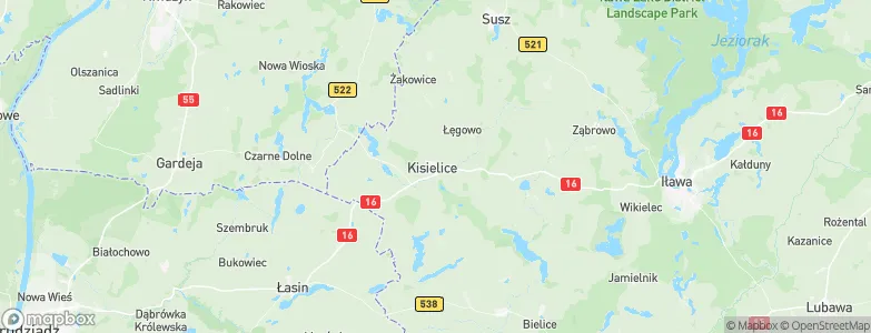 Kisielice, Poland Map
