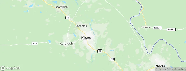 Kitwe, Zambia Map