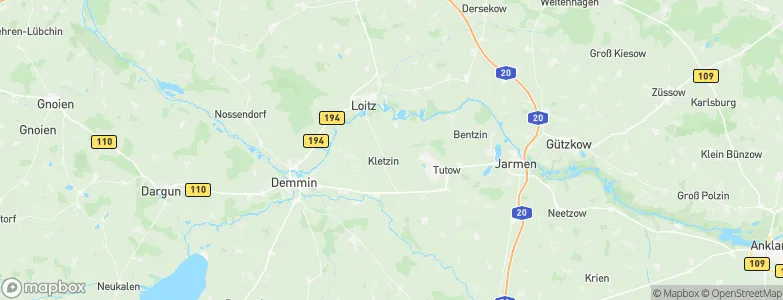 Kletzin, Germany Map