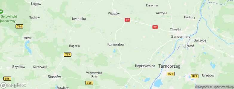 Klimontów, Poland Map