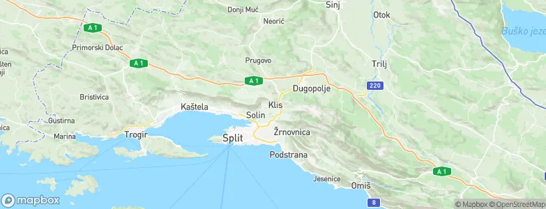 Klis, Croatia Map