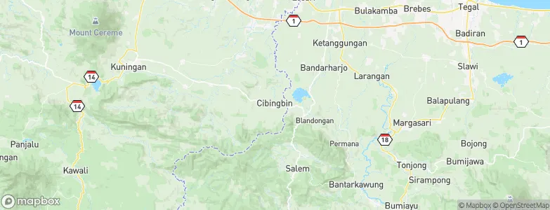 Kliwon Cibingbin, Indonesia Map