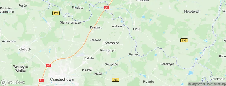 Kłomnice, Poland Map
