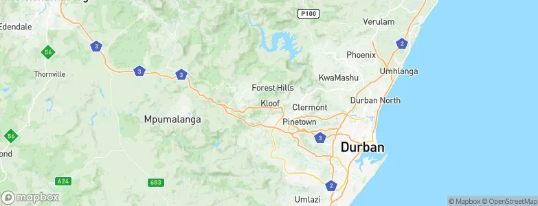Kloof, South Africa Map
