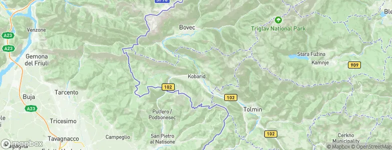 Kobarid, Slovenia Map