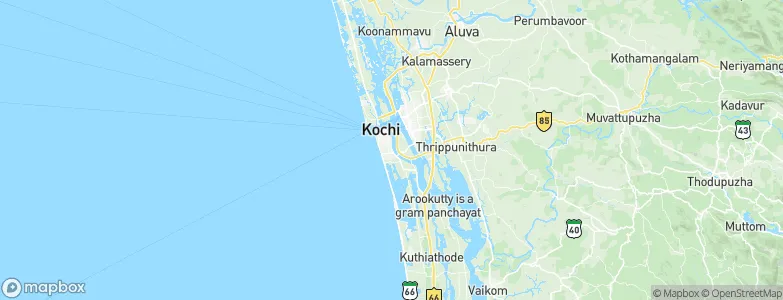 Kochi, India Map