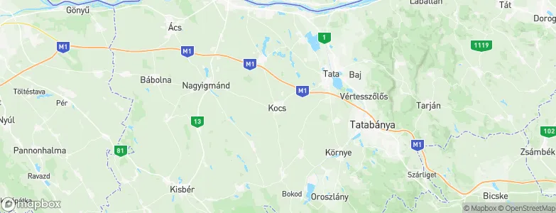 Kocs, Hungary Map