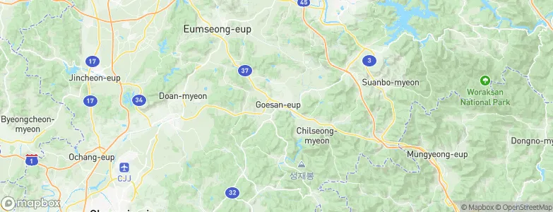 Koesan, South Korea Map