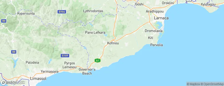 Kofínou, Cyprus Map