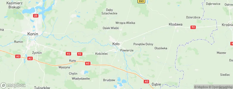 Koło, Poland Map